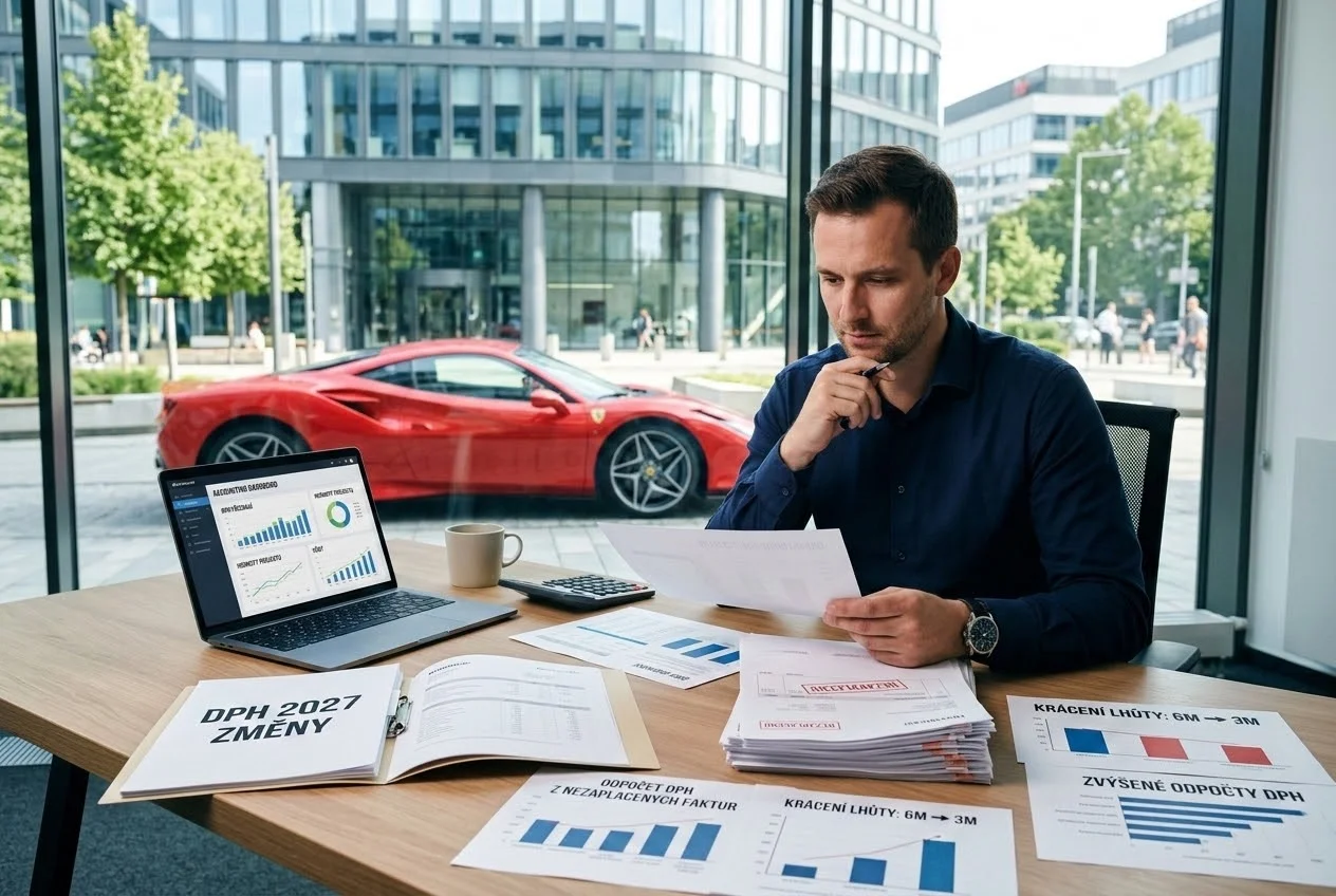 Změny v DPH od roku 2027: konec Lex Ferrari a rychlejší opravy u pohledávek